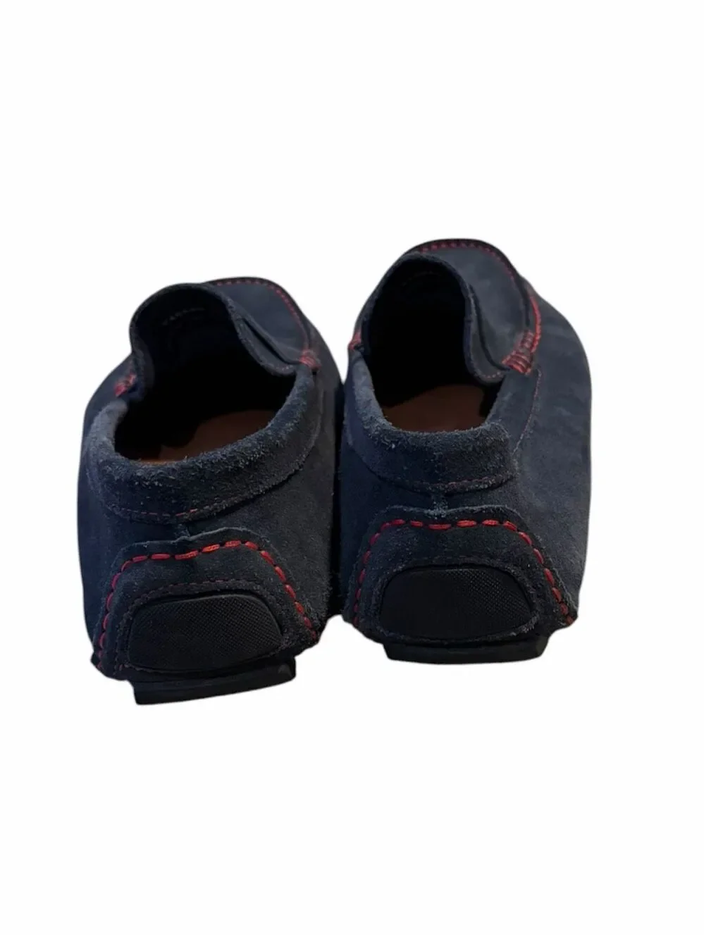 DONALD J PLINER Varran Navy Blue Suede Driving Loafers Red Stitch Men’s 11.5M